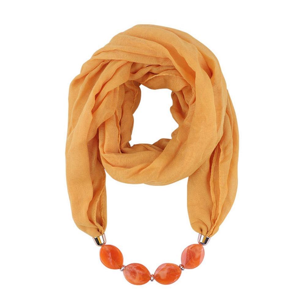 1Pcs Cotton Linen Necklace Scarf Resin Pendant Head Scarves  Costume Bead Decoration Accessories