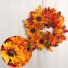 Венок из ягодных кленовых листьев, венок из искусственных листьев, украшение на дверь, праздничный реквизит, подвесное оконное настенное украшение