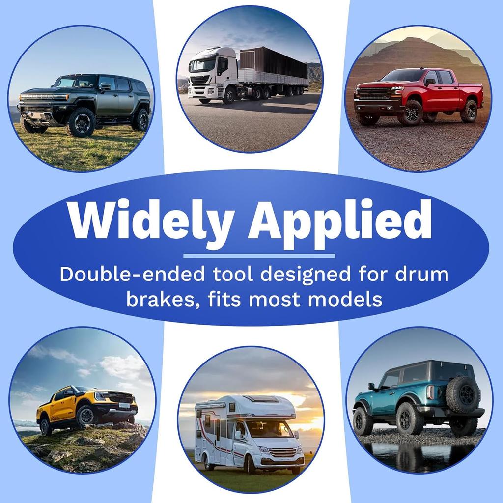 Brake Spring Pliers, Drum Brake Adjusting Tools, Shoe Return Spring Tall & Remove Brake Tools, Double Ended Brake Pistonremoval Pliers, Drum Brake