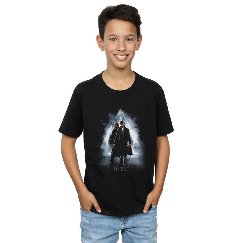 Fantastic Beasts Boys Newt And Dumbledore Poster T-Shirt