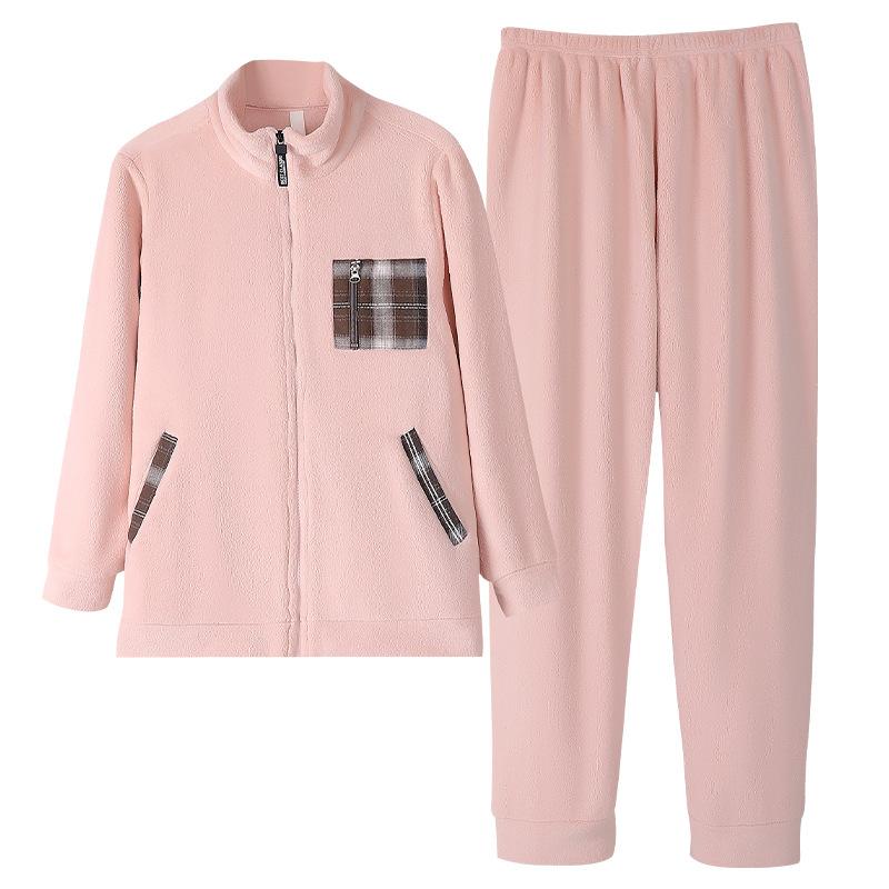 Pajamas Women'S Winter Coral Fleece Thickened Fleece Warm Autumn And Winter Flannel Winter Winter Can Be Worn Outside Loungewear