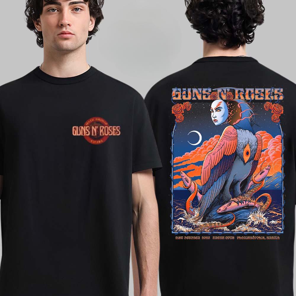 2026 Guns N Roses Cotton Band Shirt Unisex Summer Short Sleeve Fashion Brand Tee Luxury Casual Vintage