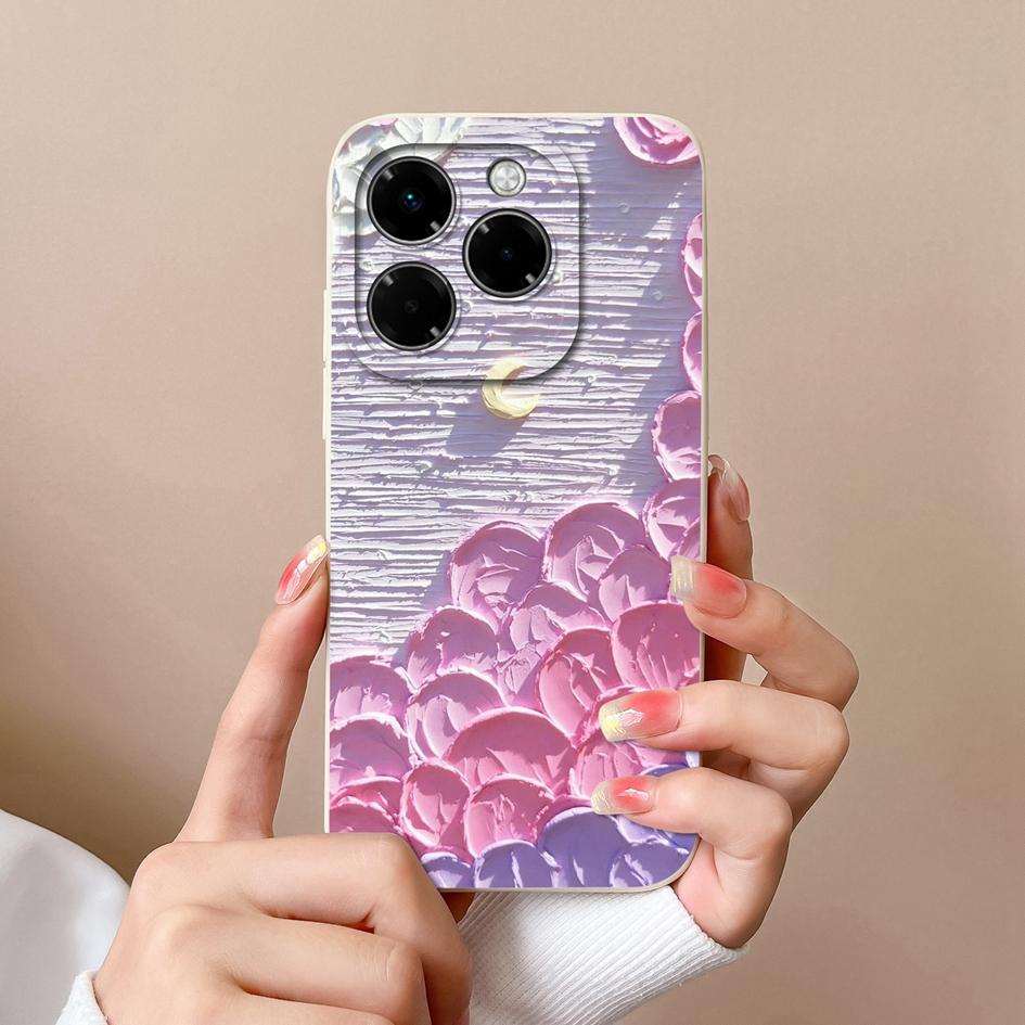 Корпус для Infinix Hot 50 Pro Plus 50i Note 40X Smart 9 Zero 40 4G 5G Мягкий чехол с небольшим цветочным узором Силиконовый прочный противоскользящий чехол для Infinix Новый чехол