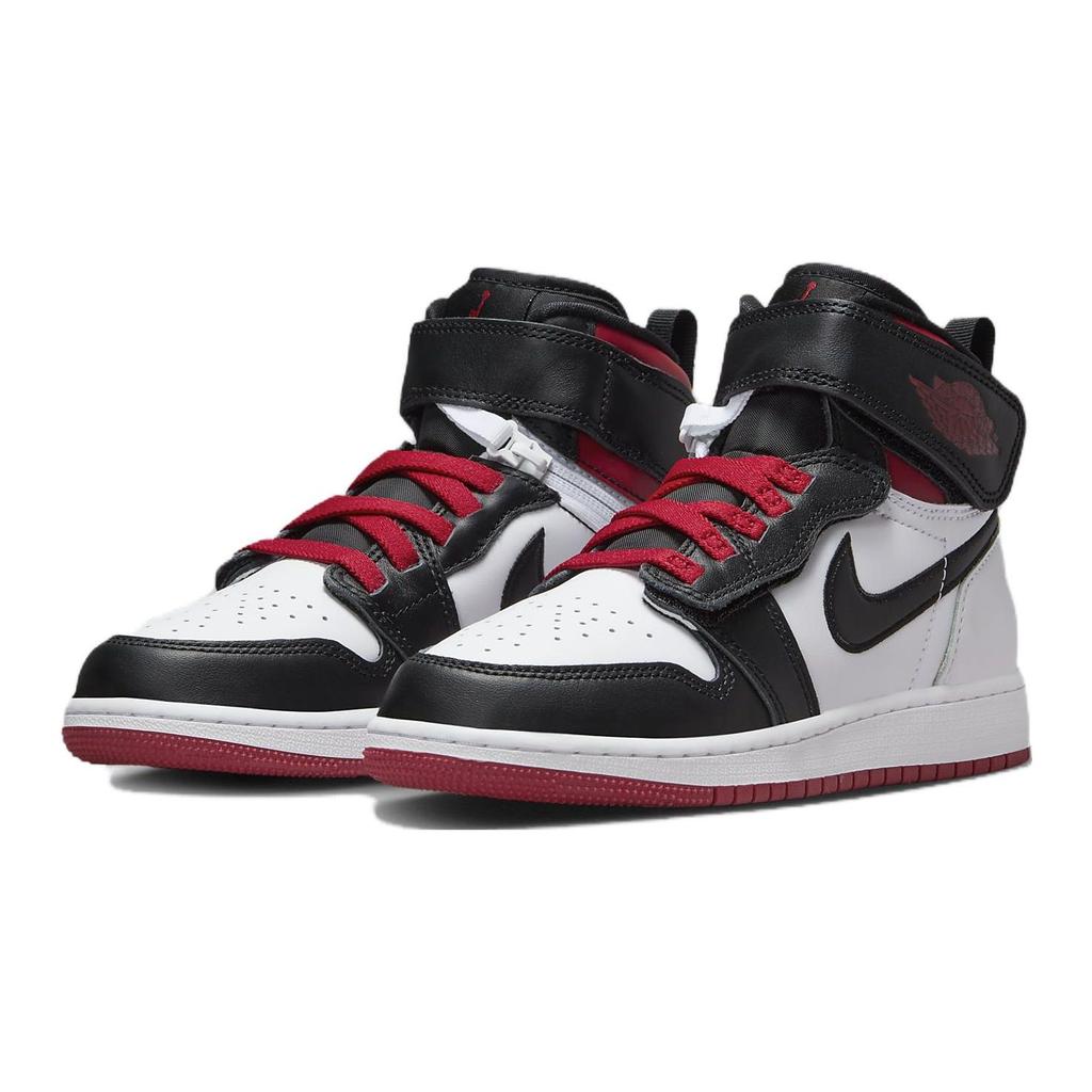 Air Jordan 1 High FlyEase GS Gym Red Black Toe Kids Sneakers White DC7986-106