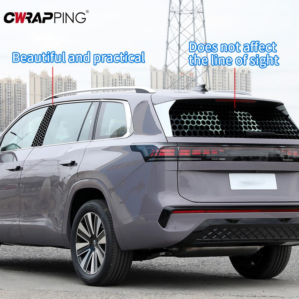 Сотовая наклейка на автомобиль Водонепроницаемая Устойчивая к царапинам Накладка на центральную стойку B Самоклеящаяся виниловая Защита экстерьера автомобиля