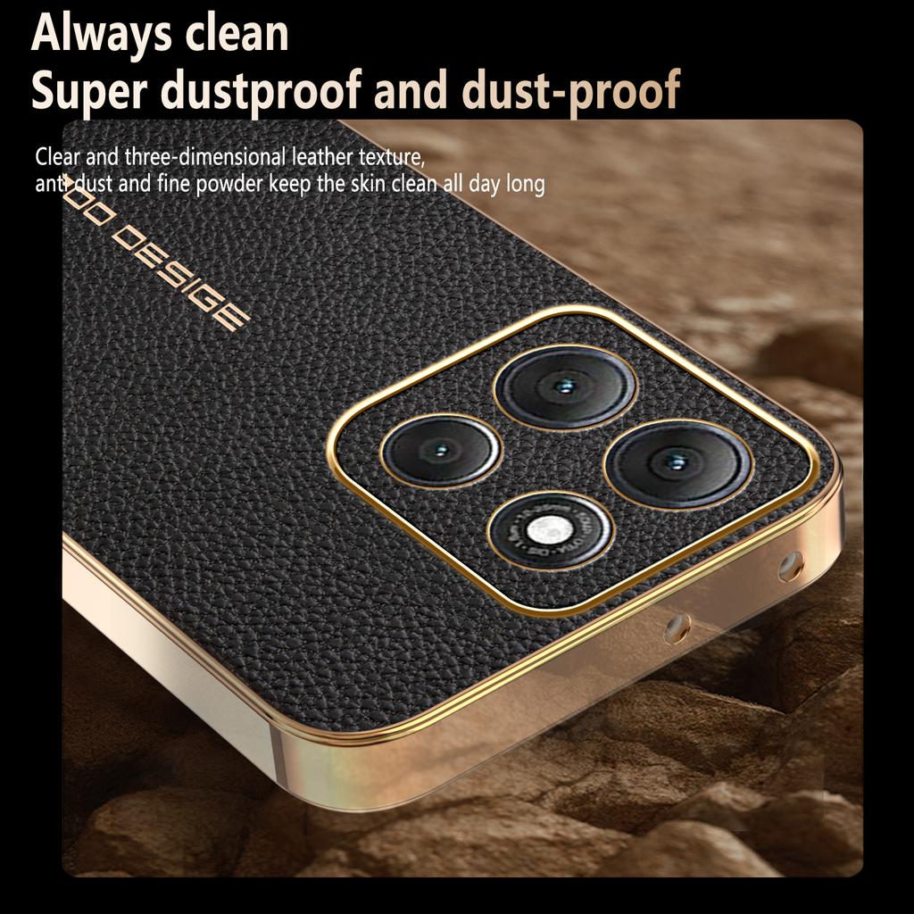 For Motorola Moto G86 Power 5G Case Anti Scratch Litchi Texture TPU Leather PU Phone Back Cover