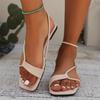 Мода 2024 года, новые летние модные удобные повседневные женские босоножки с открытым носком на низком каблуке