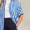 Polo Ralph Lauren Ss24 Рубашка с коротким рукавом свободного кроя с вышивкой логотипа в полоску женская рубашки Синий WMPOSHTNDO20511-400