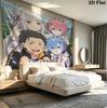 Re Zero Настенный Гобелен Эстетичный Настенный Подвес Печатная Тканевая Покрывало Декоративные Гобелены Для Спальни Гостиной Домашний Декор