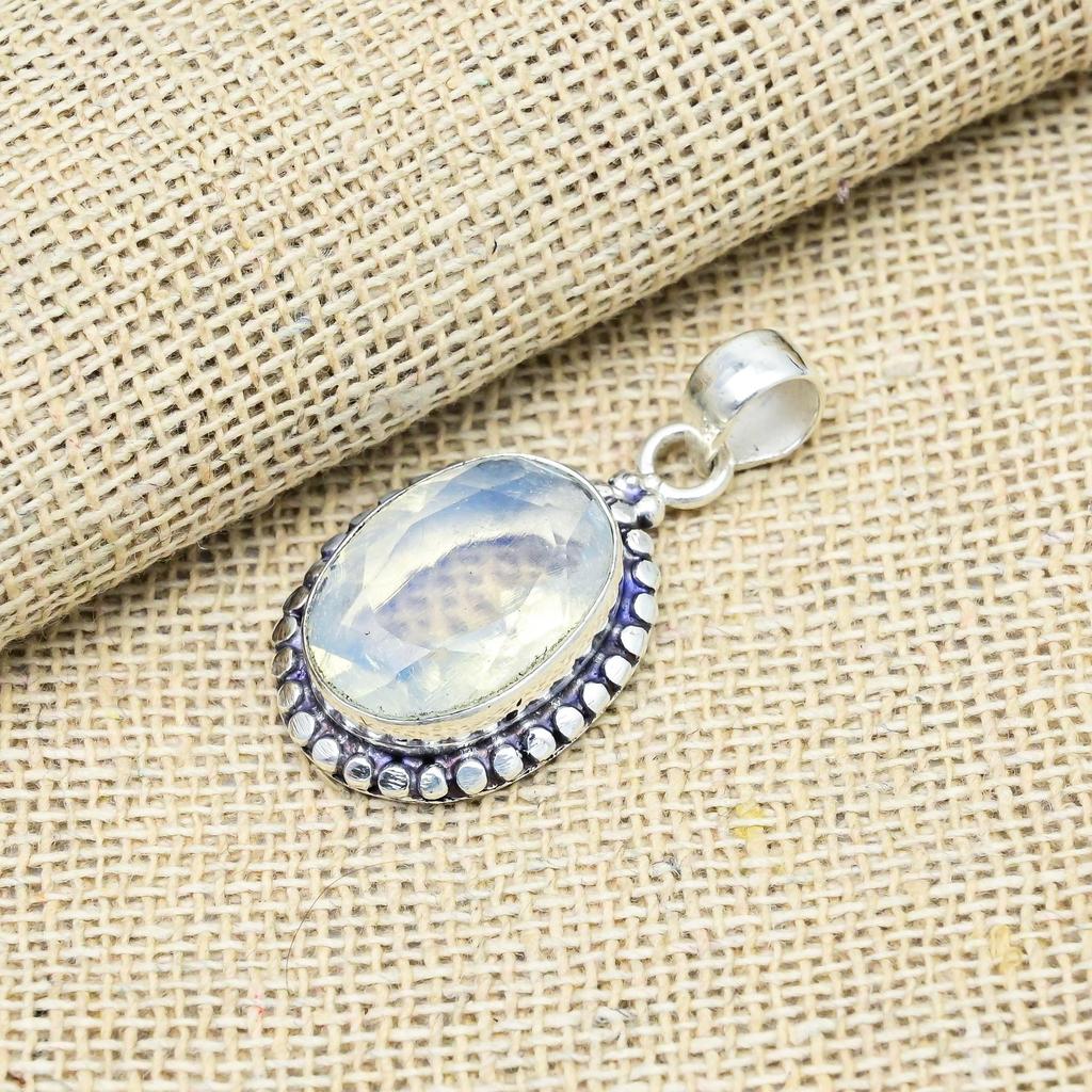 Milky Opal Gemstone Jewelry Handmade 925 Solid Sterling Silver Jewelry Pendant