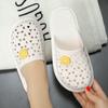 Sandals and Slippers Ladies Summer Round Toe Flat-bottomed Hole Shoes Home Indoor and Outdoor Lazy Student Slippers