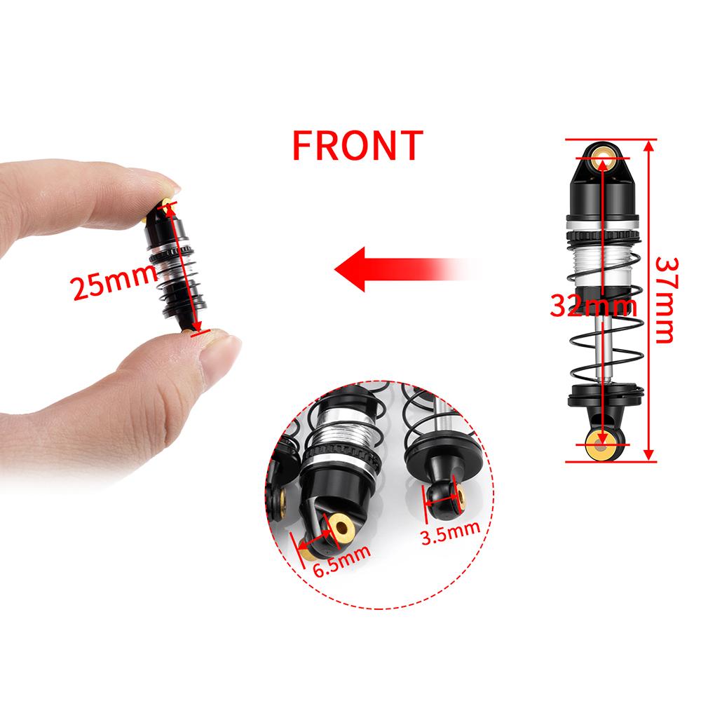 TRINOOD 4Pcs Alu Alloy Front Rear Shock Absorber Damper for Lo-si 1/24 Micro-B 2WD Buggy Upgrade Parts