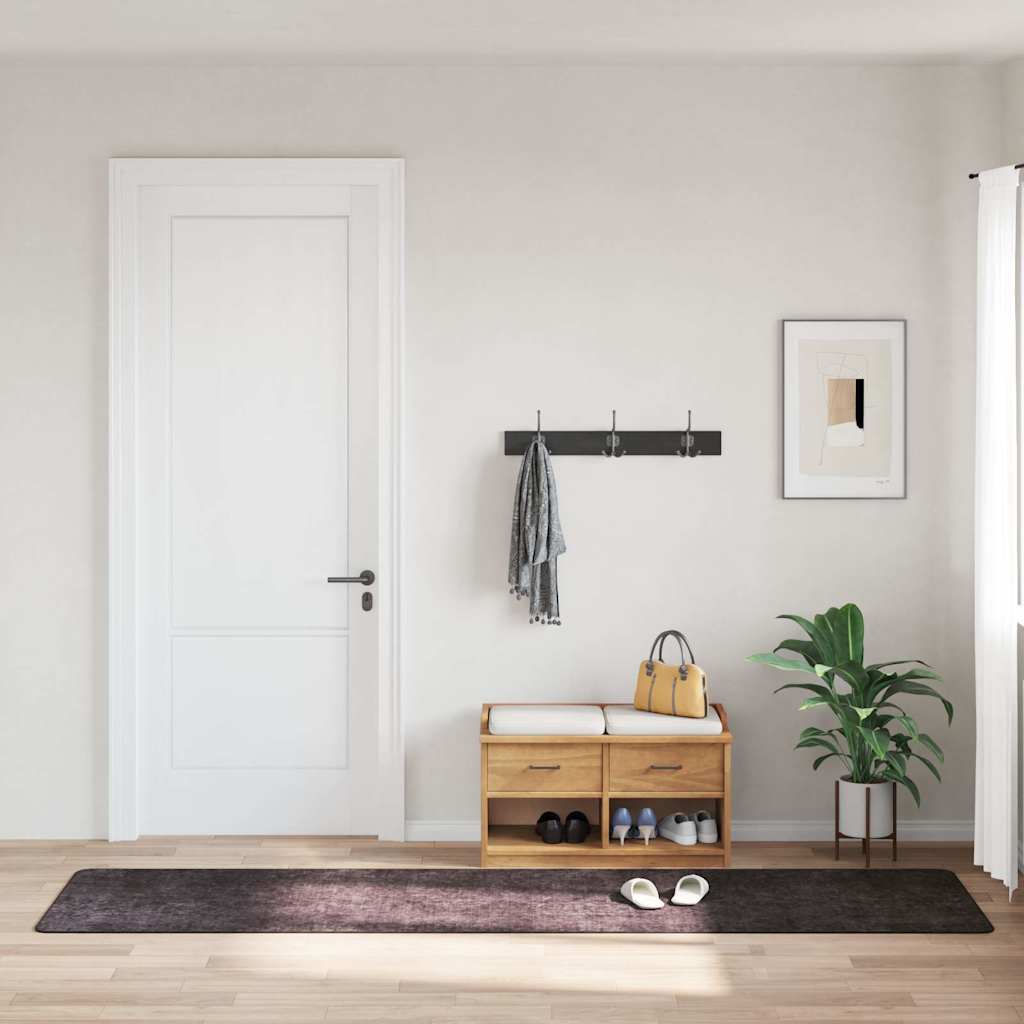 vidaXL Teppich Waschbar 80x300 cm Anthrazit