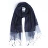 Ruifeng Navy Blue Silk Cotton Plain Double-layer Scarf, Brand Wind Tail Goods Delivery
