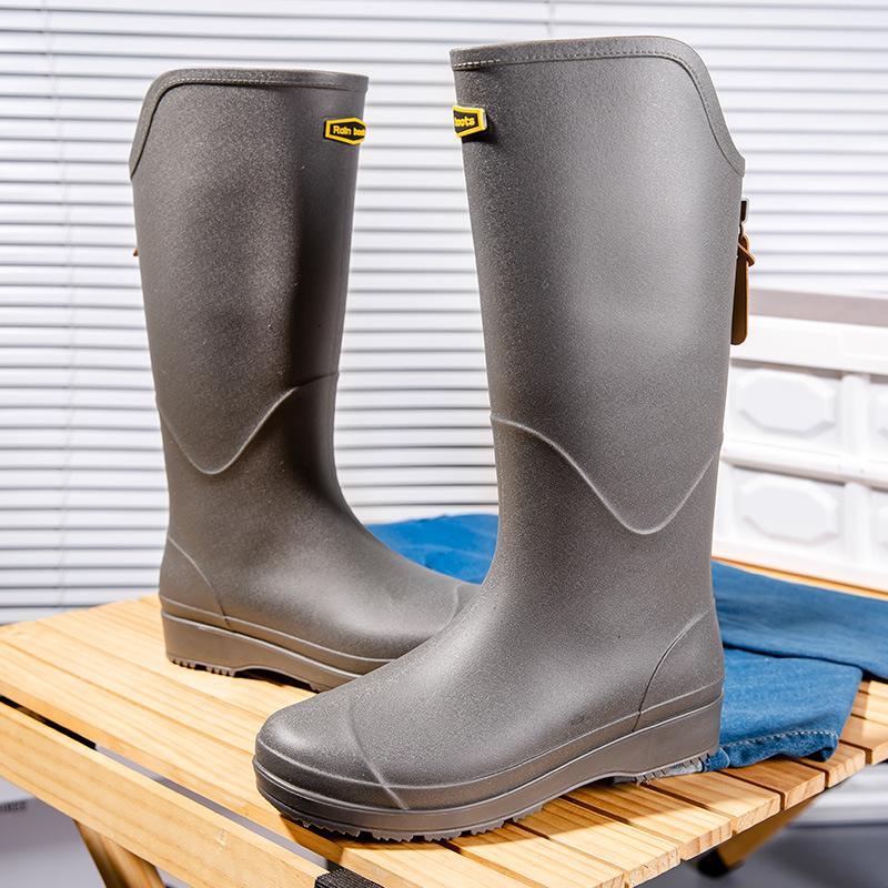Модные водонепроницаемые резиновые сапоги для женщин, высокие, повседневные, универсальные, приливные резиновые сапоги, дождевая обувь, уличные сапоги, нескользящая обувь