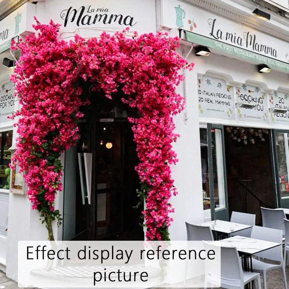 1pc 76cm Artificial Bougainvillea Flower Garland Floor Mounted Vine for Outdoor Wall Arch Wedding Centerpieces Decoration Flower