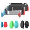 Switch 2 Transparent Case with 6 Interchangeable Grip Covers (3 Thickness Sets) - Anti-Slip Texture, Magnetic & Dock Compatible