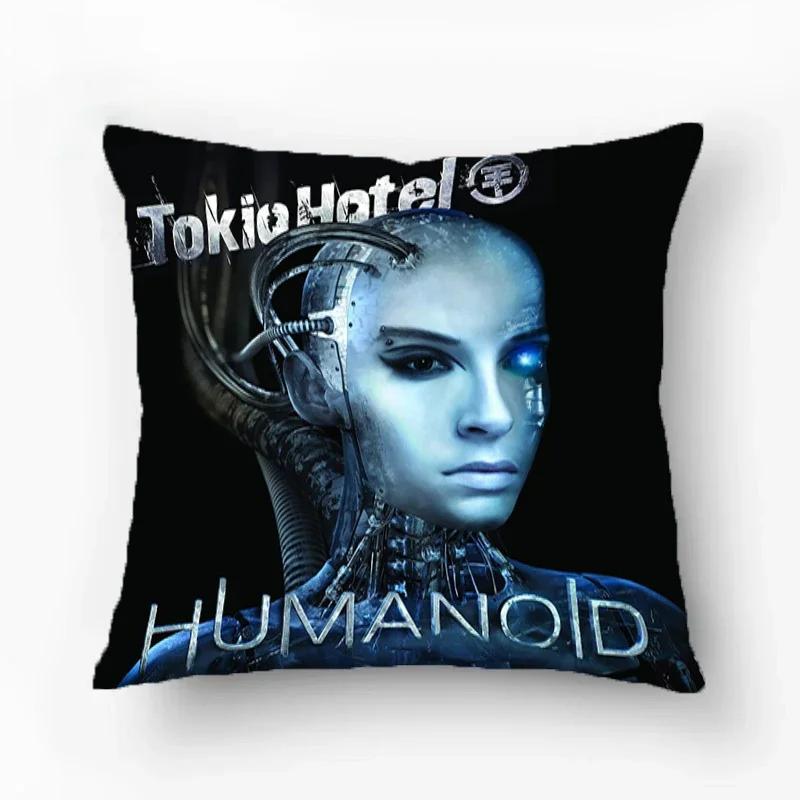 Декоративные наволочки для диванных подушек Tokio Hotel, квадратные наволочки 45*45 см, двусторонняя печать.