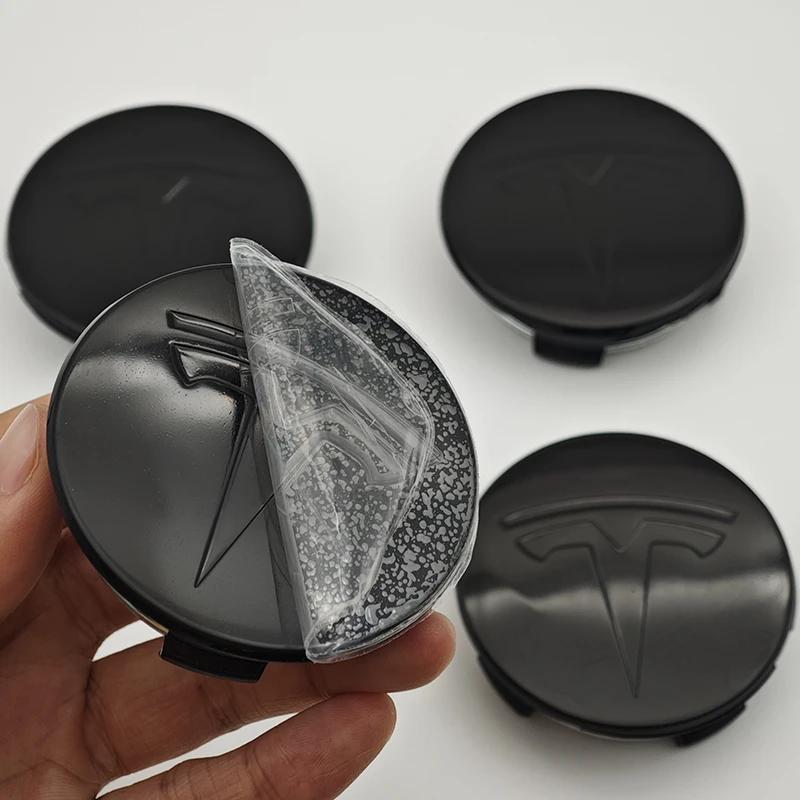 bfxhr7 4Pcs 56mm ABS Tesla Wheel Center Hub Cap Emblem Logo Car Rims Cover Hubcap For Tesla Model 3 Y X S Original Badge Accessories