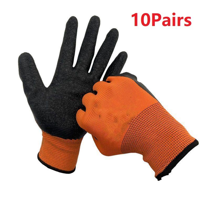 10pairs Anti Slip Wear-resistant Gloves for Industrial Work Nitrile Coated Palm Immersed Rubber Protection Gloves Breathable