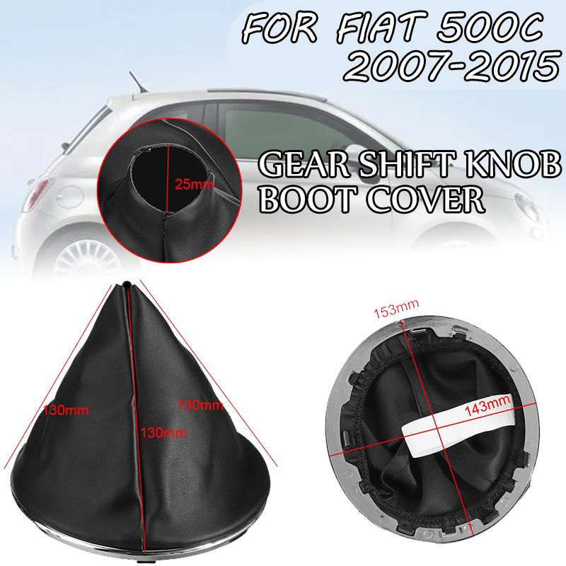 Car Pu Leather Gear Gaiter Gaitor Shift Collar Boot Dust Cover For Fiat 500 500c Panda 2003 - 2006 2007 2008 2009 2010 2011 2012