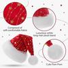 Golden Star Santa Hat Red Christmas Hat with White Fluffy Pompom Fuzzy Xmas Hat for Festive Gathering Christmas New Year Party