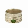 Green Peridot Spinner Ring, 925 Solid Sterling Silver, Minimalist Fidget Meditation Band
