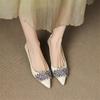 Fashion New Spring/Autumn Genuine Leather Women Shoes Pointed Toe Shoes for Women Fashion Rhinestone Loafers Shallow Mouth Women Pumps
