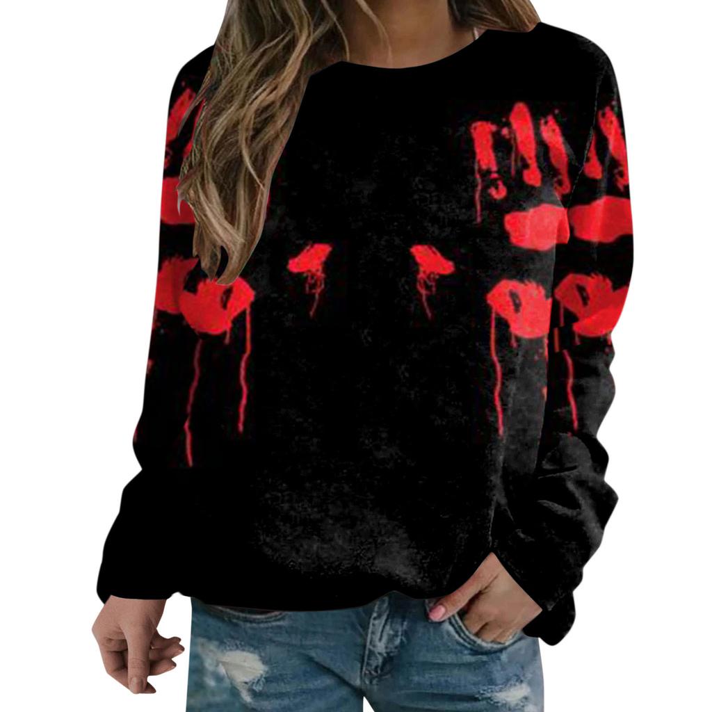 Terror Blood 3D Print Толстовки с капюшоном на Хэллоуин Женская мода Уличная одежда Толстовки Y2k Большие свитера Топы Женская одежда