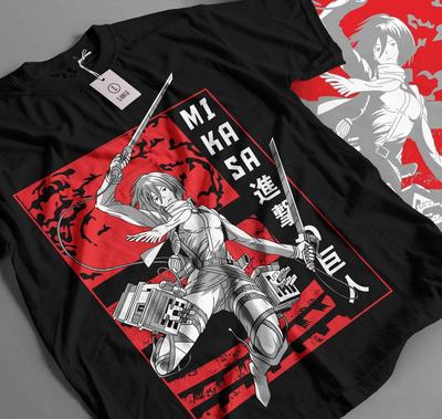 Футболка Микаса Атака Титанов Рубашка Shingeki No Kyojin Хоррор Аниме Подарок 229