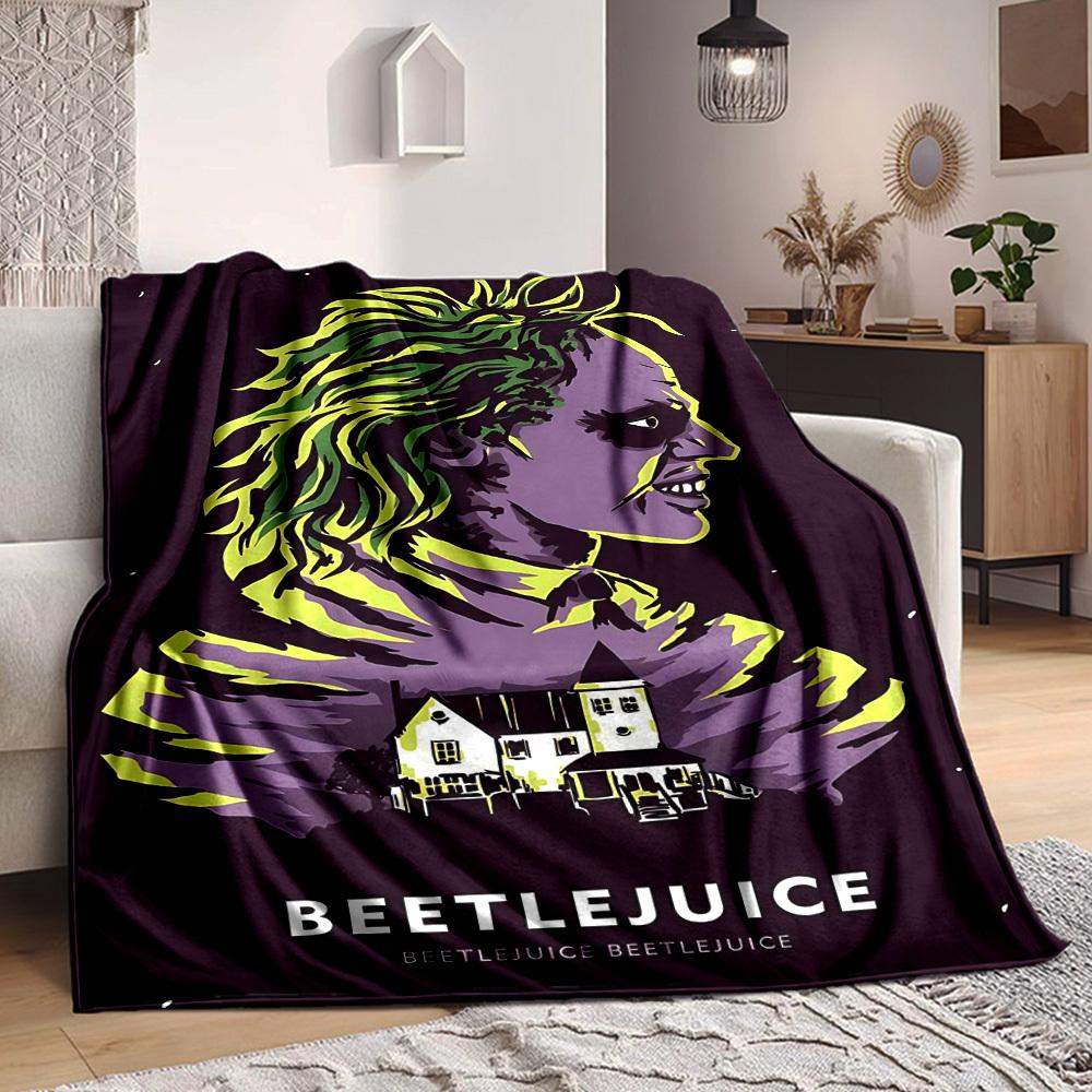 1pc BEETLEJUICE Blanket Lightweight Flannel Throw For Sofa, Bed, Travel, Camping, Livingroom, Office, Couch, Chair, And Bed