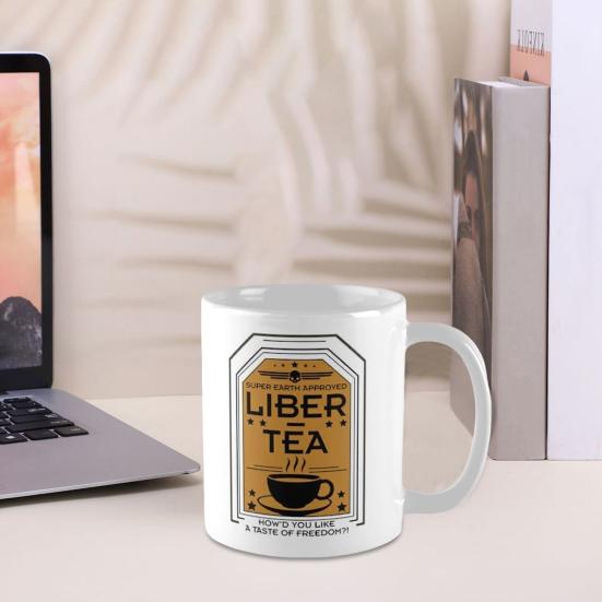 Ceramic Mug for Helldivers 2 Dishwasher Cup Safe 11oz Liber-Tea Microwave Tea Coffee Beverages