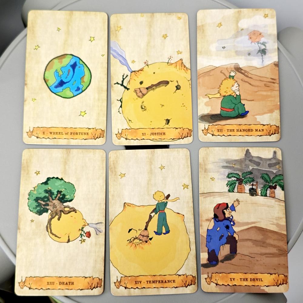 10,3*6 см Карты Таро Маленького Принца для начинающих 78 шт. Карты Портативный размер Дружественные милые иллюстрации для детей