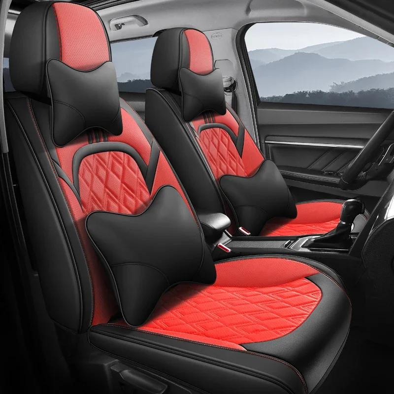 Высококачественная 3D универсальная накидка на автомобильное сиденье из искусственной кожи для MITSUBISHI Outlander ASX Eclipse Lancer Pajero Автоаксессуары