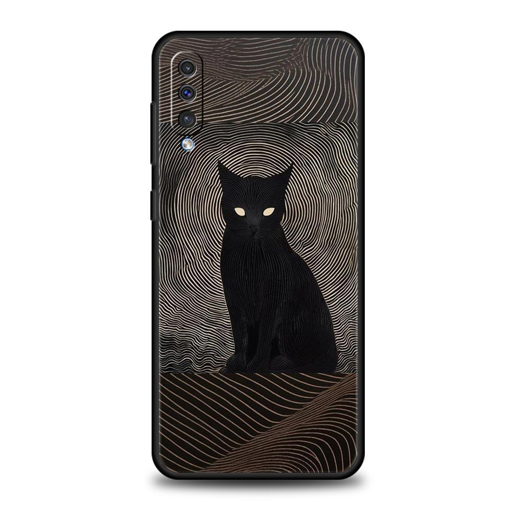 Абстрактный креативный чехол для телефона с рисунком кошки для Samsung Galaxy A56 A36 A26 A16 A34 A24 A42 A22 A20 A12 A40 A10 Мягкий чехол из ТПУ