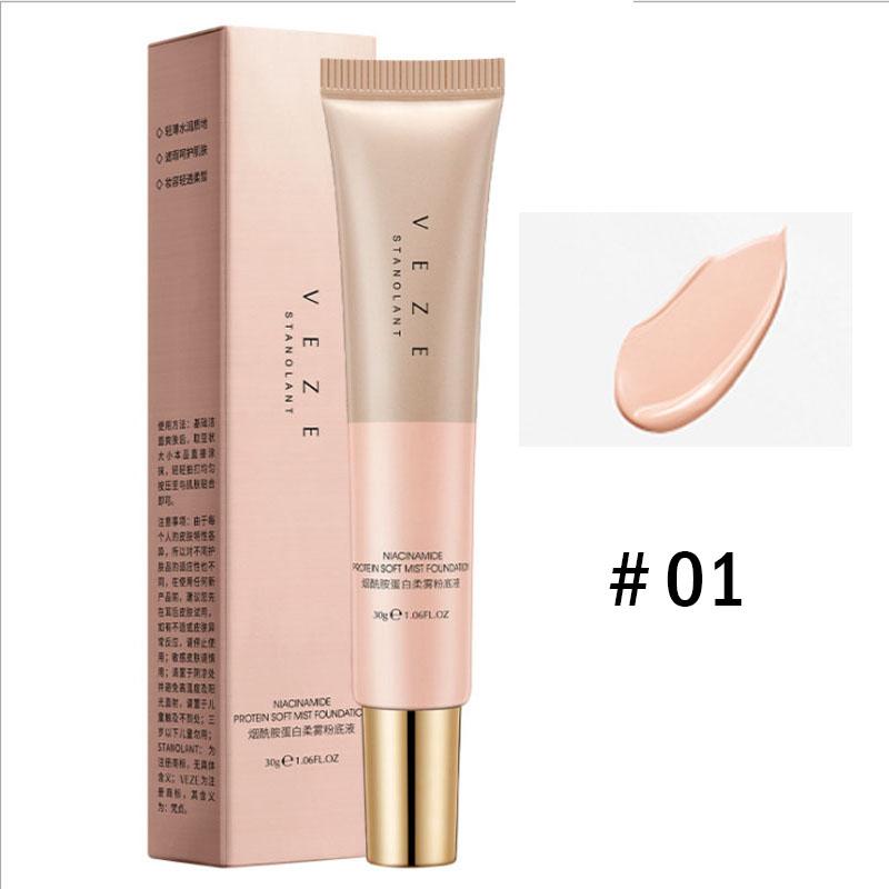 Ниацинамид Легкая и нежная тональная основа Крем-контроль жирности Консилер Отбеливающая увлажняющая жидкая основа