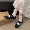 Queen Fan Black Retro Light Mouth Flat-soled Single Shoes Women's 2025 New Autumn Skirt Soft-soled Mary Jane Shoes