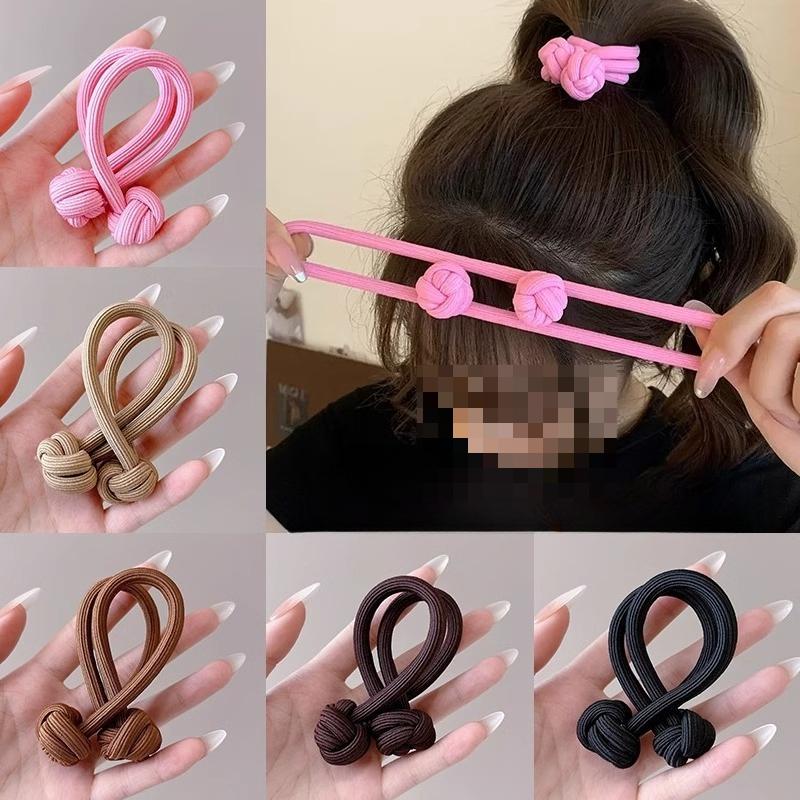 Китайские узелковые косички резинки для волос для женщин и девочек резинка для волос повязка на голову с высокой эластичностью двойная повязка на голову стильный головной убор