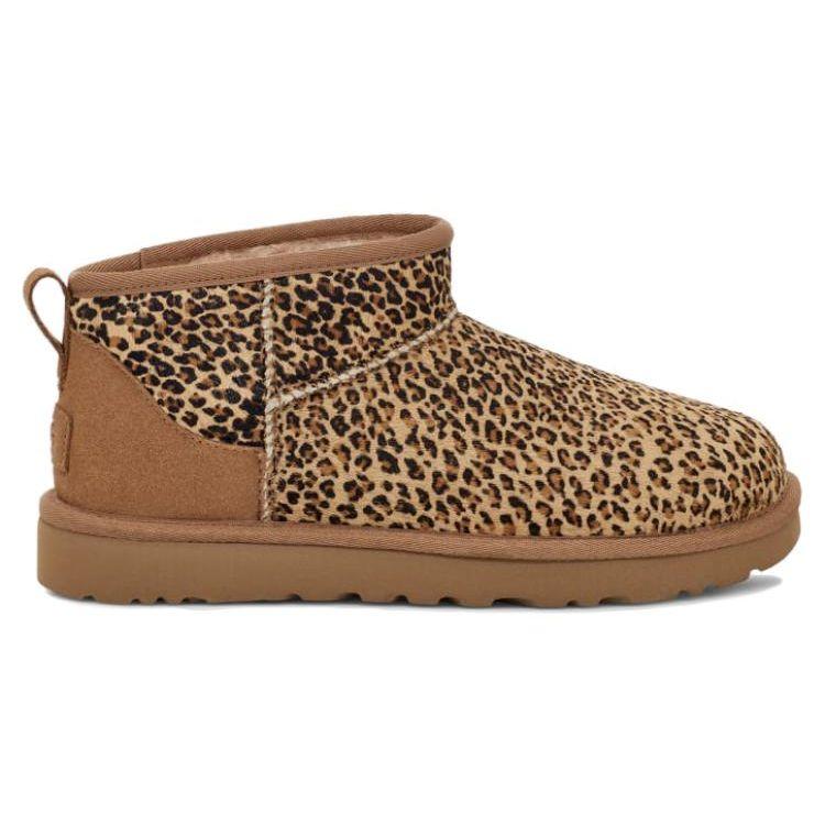 UGG Classic Ultra Mini Speckles Boot Leopard Print Women Sneakers Brown Chestnut 1149270-CHE
