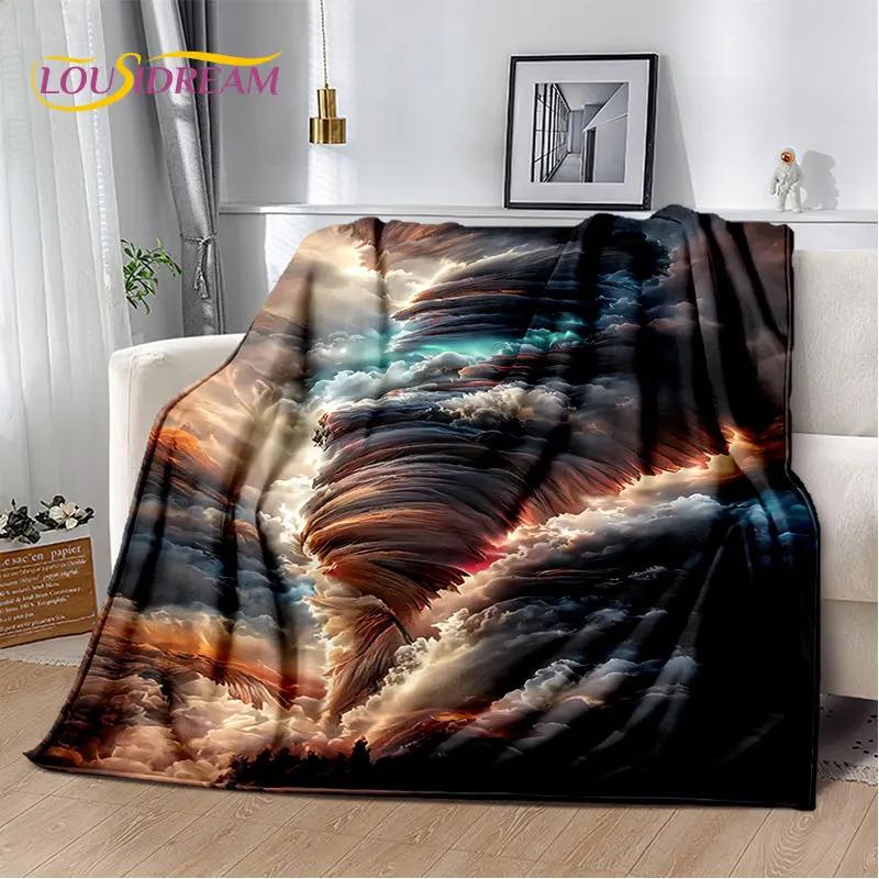 3D Natural, Tornado, Cloud Soft Plush Blanket, фланелевое одеяло, плед для гостиной, спальни, кровати, дивана, пикника, детей, офиса