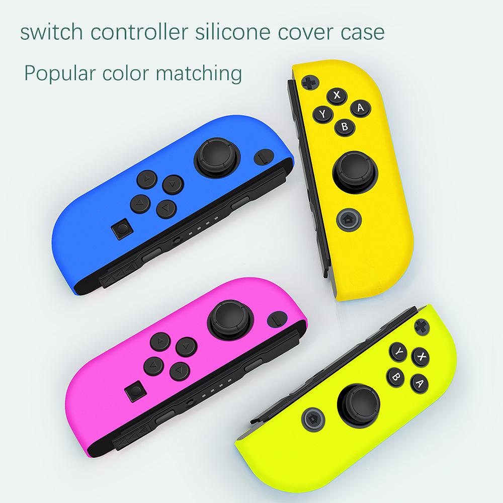 For Switch Controller Case For NS Joycon Cover Skin Replacement Handle Silicone Case With Thumb Grip For Nintendo Switch
