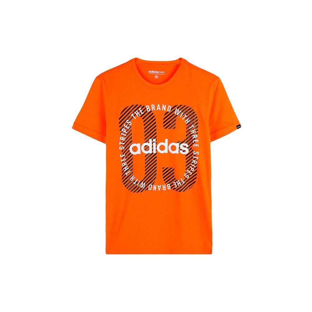 Adidas Повседневная спортивная футболка с круглым вырезом, мужские топы, оранжевая DZ7232