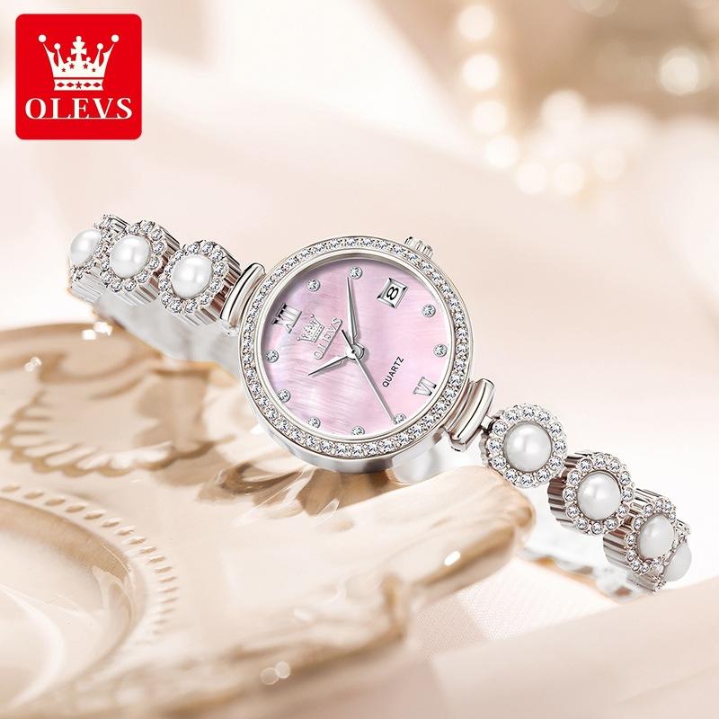 OLEVS Оригинальные маленькие часы для женщин, женские кварцевые элегантные наручные часы с бриллиантами и золотом, роскошные бренды, водонепроницаемые, женские подарки