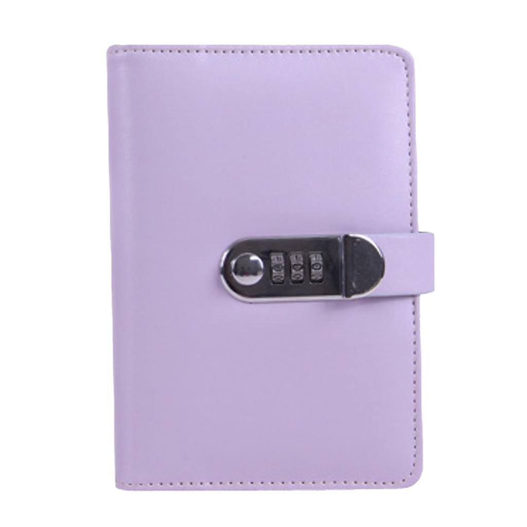 (Muu3) Keyed Combination Lock for Planners, Notebooks, and Diaries with Privacy Password (Light Purple)