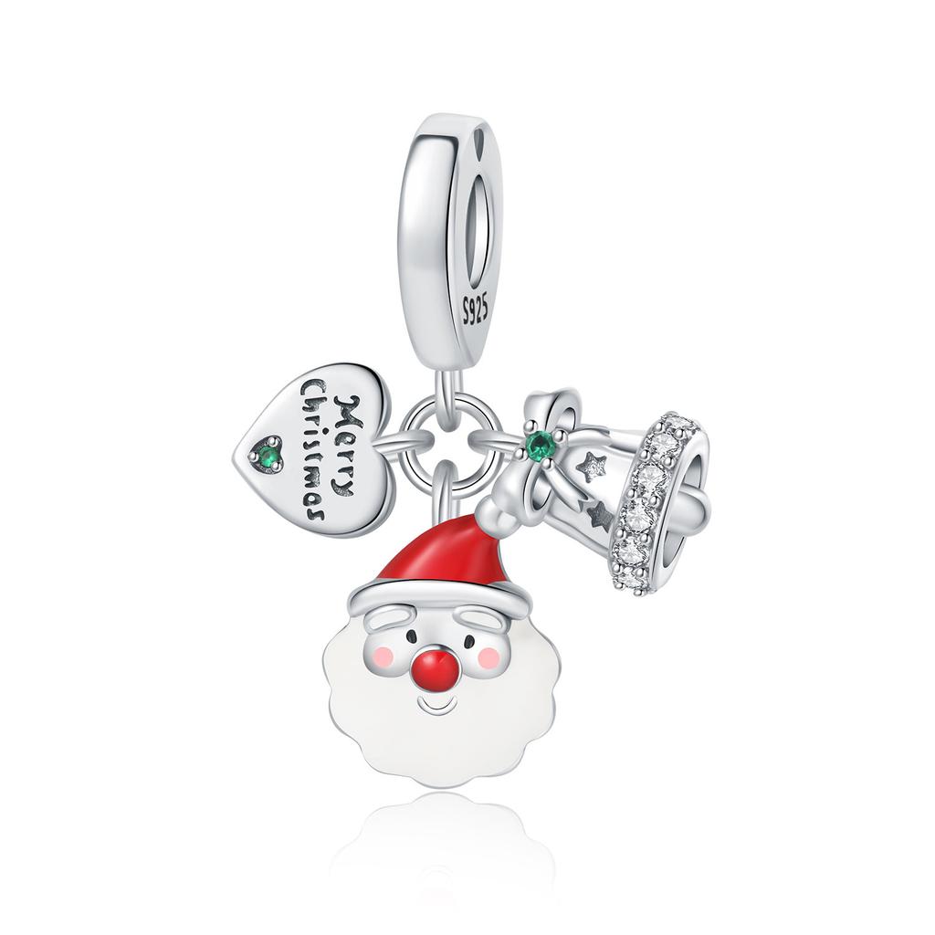 Orstarry 925 Silver Christmas Bell Pendant Beads Original Pendants Bracelet Charm Jewelry Party DIY Trendy Gifts