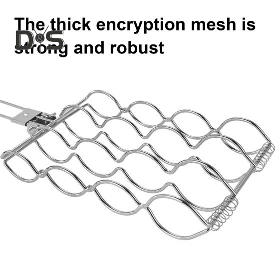 Корзина для гриля из кукурузы с деревянной ручкой, складные корзины для гриля из нержавеющей стали, стойка для барбекю на открытом воздухе для рыбы, креветок, овощей