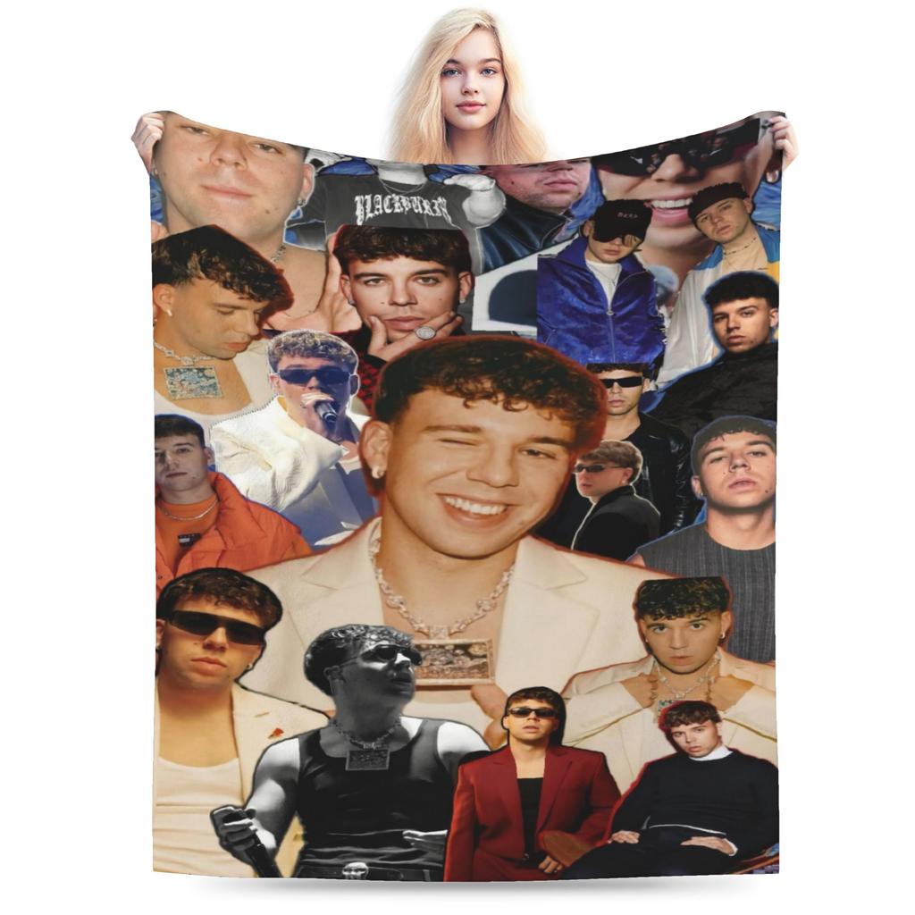 Rapper Quevedo Graphic Warm Blanket Picnic Plush Bedding Throws Graphic Couch Chair Flannel Bedspread Sofa Bed Cover