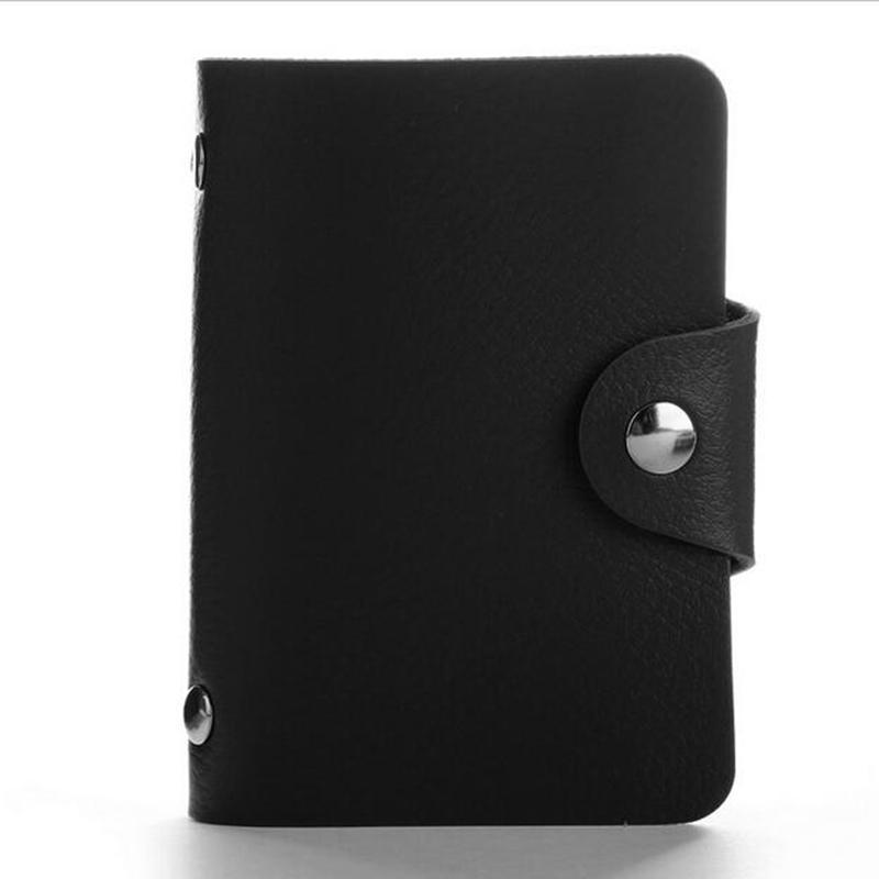 24Bits PU Leather Case Card Bag Business Card Passport Holder Organizer ID Credit Card Wallet