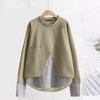 ZANZEA Women Casual Round Neck Long Sleeve Striped Pullover Sweatshirts