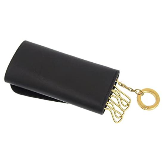 Key Case Key Ring Brand Leather Genuine Leather 4 Rows SKH087 PV0011 Unisex [Ilbizonte] Men's Women's (NERO/Black) [Item]